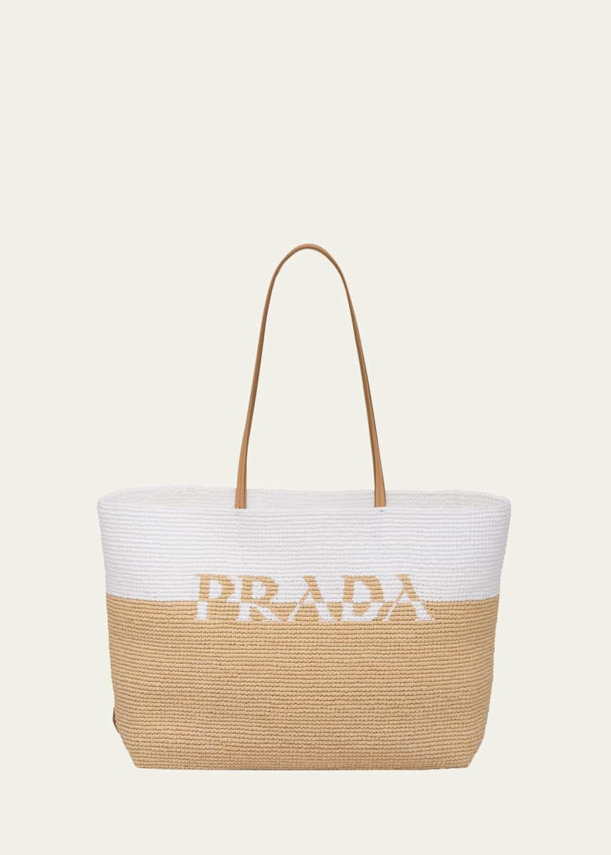 Prada Logo Two-Tone Tote Bag