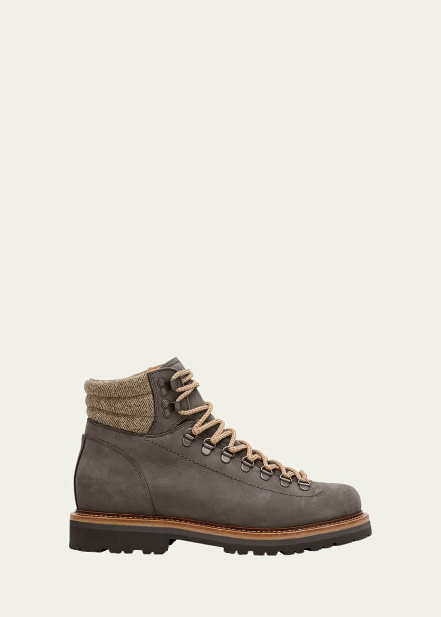 Brunello Cucinelli Men's Nubuck Alpine Hiking Boots