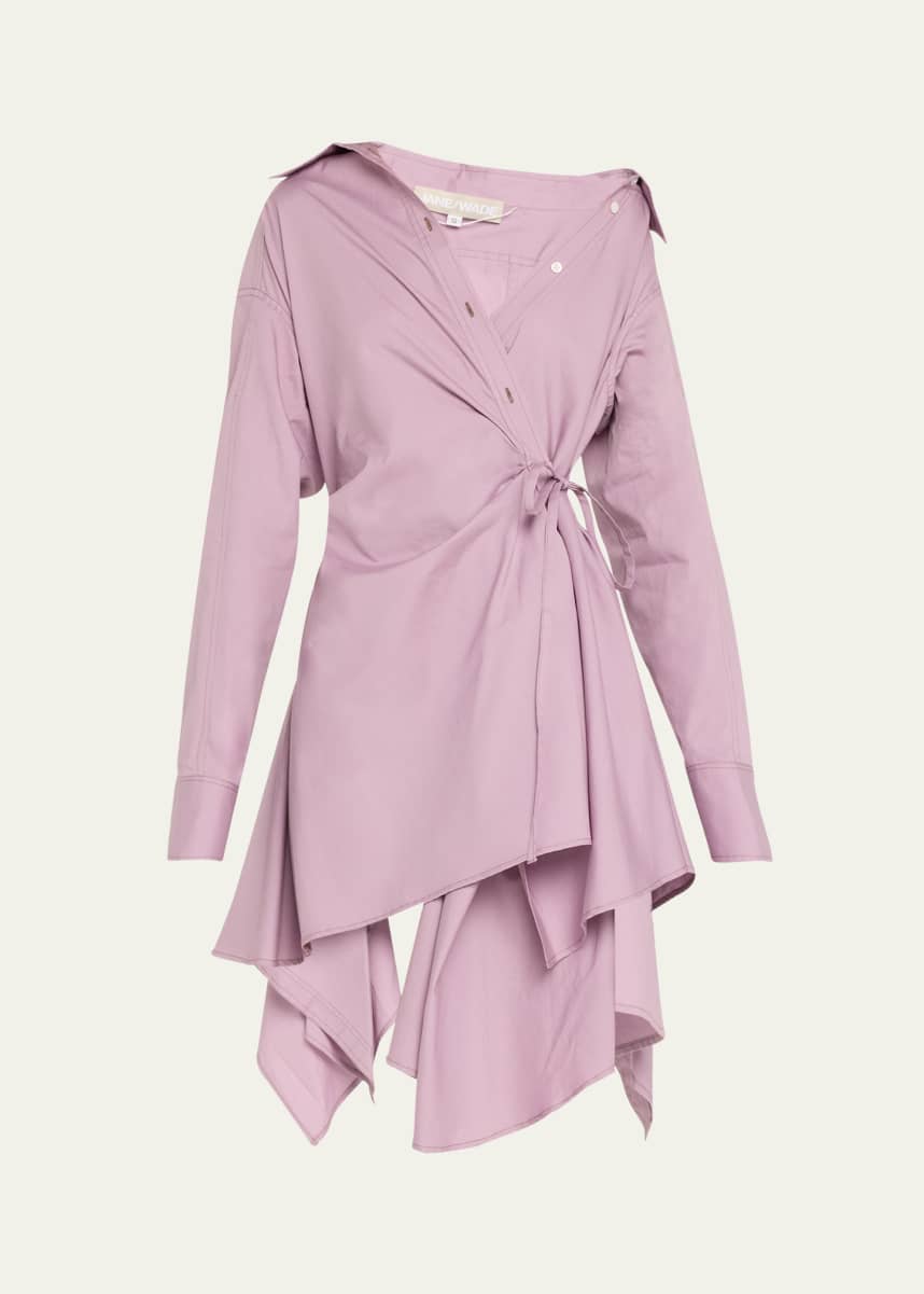 Jane Wade Long-Sleeve Wrap Shirtdress
