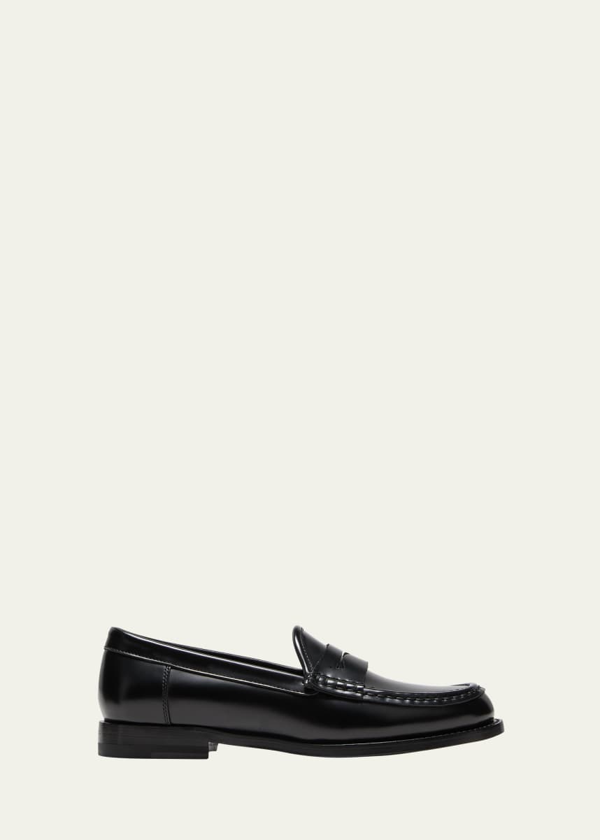 Manolo Blahnik Prepina Leather Penny Loafers