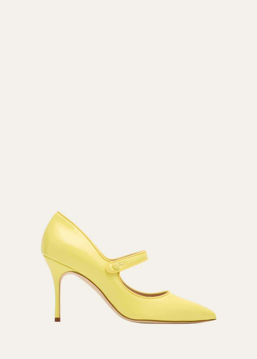 Manolo Blahnik Fabio Patent Mary Jane Pumps