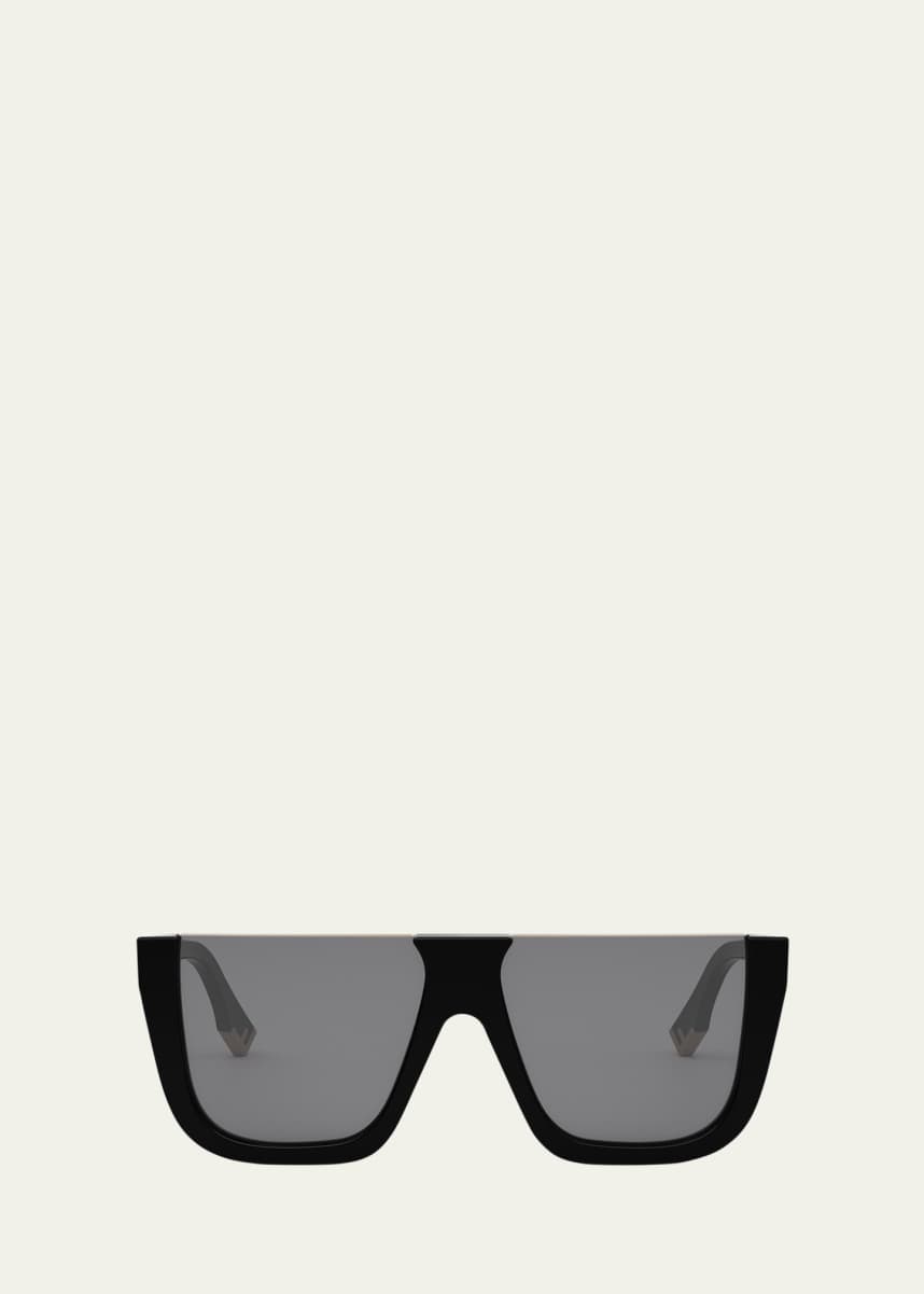 Fendi Flat-Top Logo Acetate Square Sunglasses