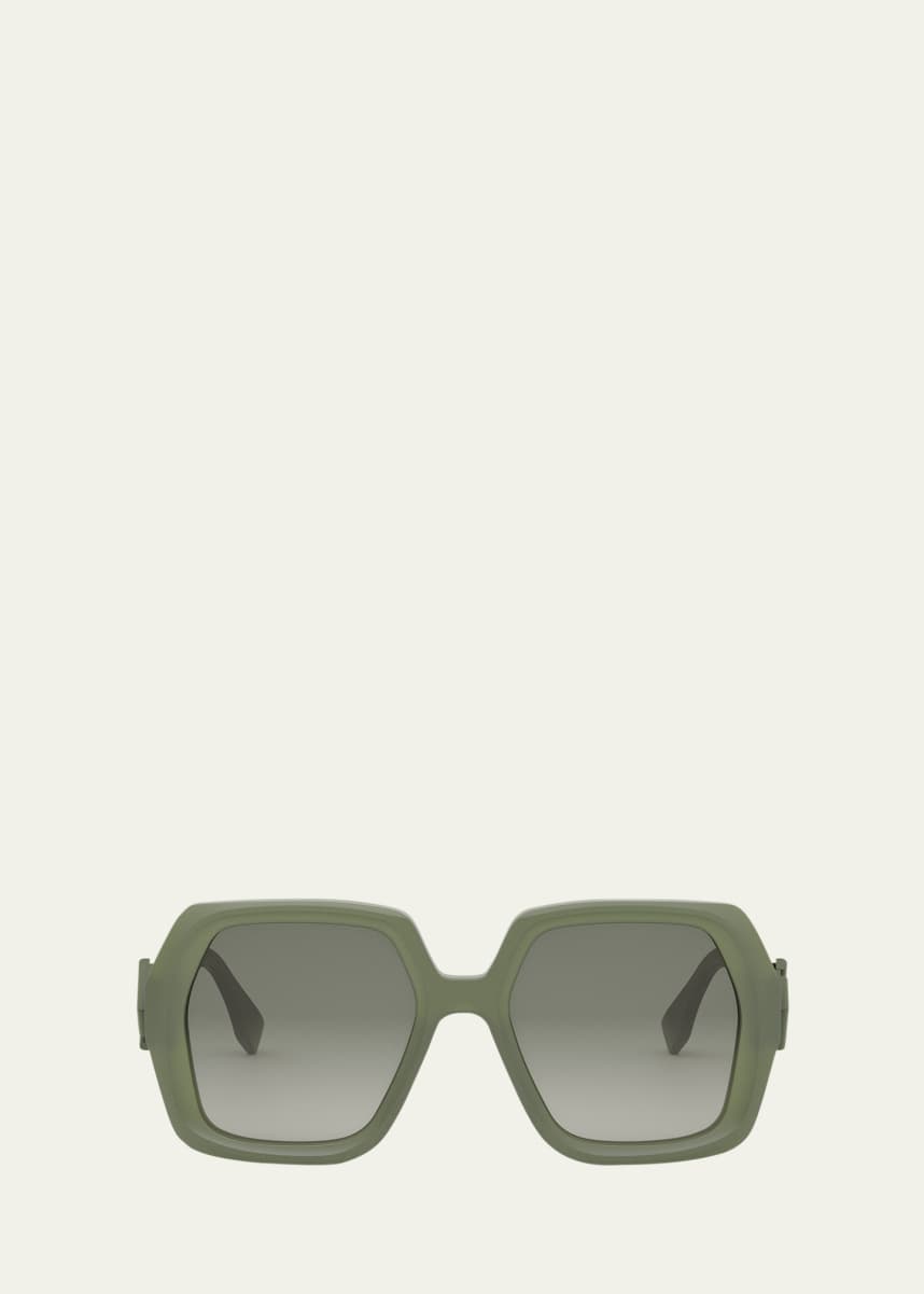 Fendi Fendi Diamond Green Acetate Square Sunglasses Bergdorf Goodman