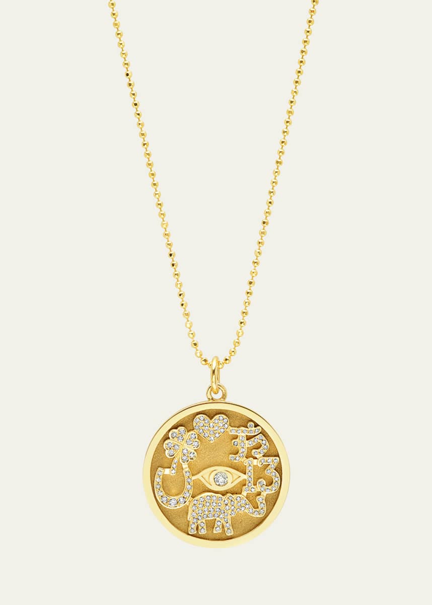 Jennifer Meyer 18k Yellow Gold Good Luck Diamond Pendant Necklace Bergdorf Goodman