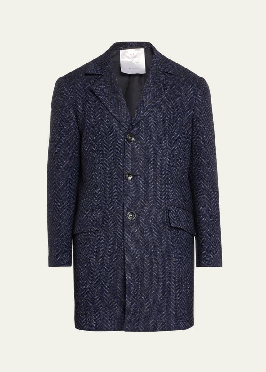 Kiton Men's Ugo Herringbone Topcoat