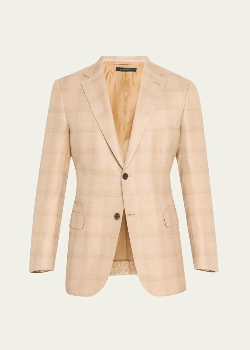 Brioni Men's Cashmere-Silk Plaid Sport Coat