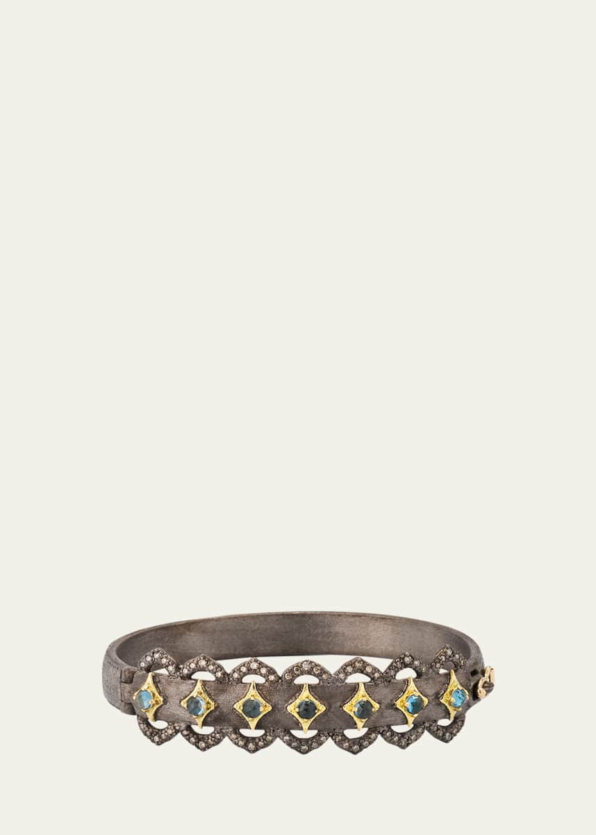 Armenta Blue Topaz Crivelli Wide Huggie Bracelet