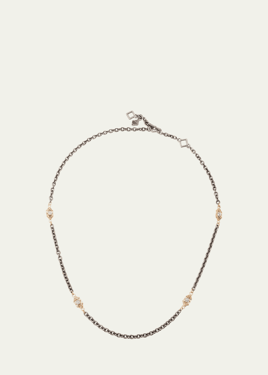 Armenta Alternating Diamond Scroll Necklace