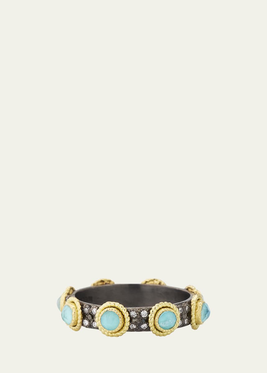 Armenta Turquoise Doublet Stack Band Ring