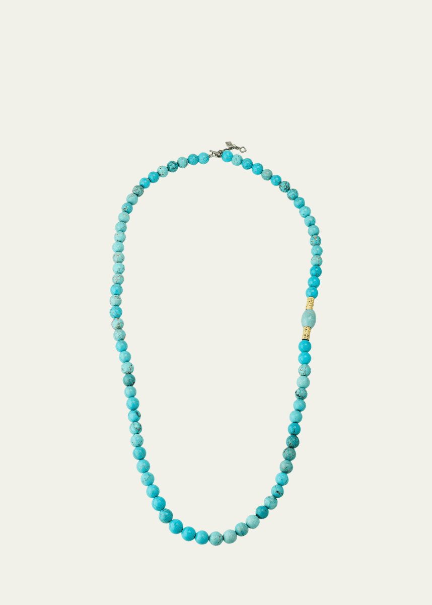 Armenta Large Turquoise Beaded Necklace, 34"L