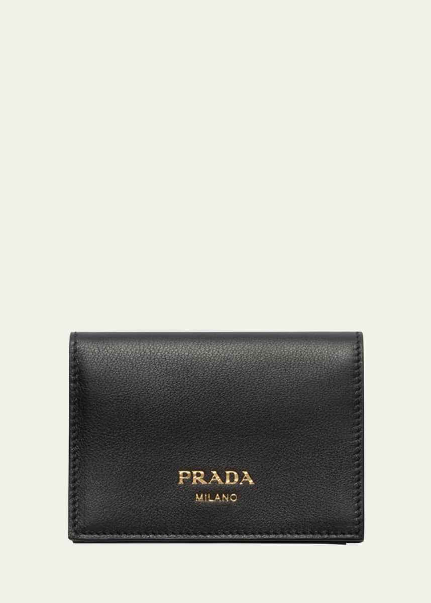 Prada Calf Leather Compact Wallet