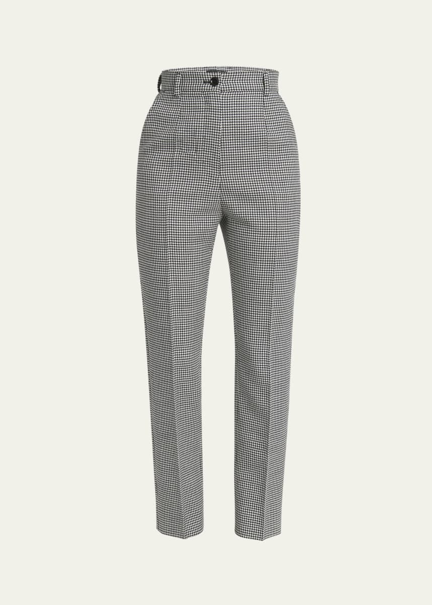 Dolce&Gabbana Pied De Poul Wool Straight-Leg Pants