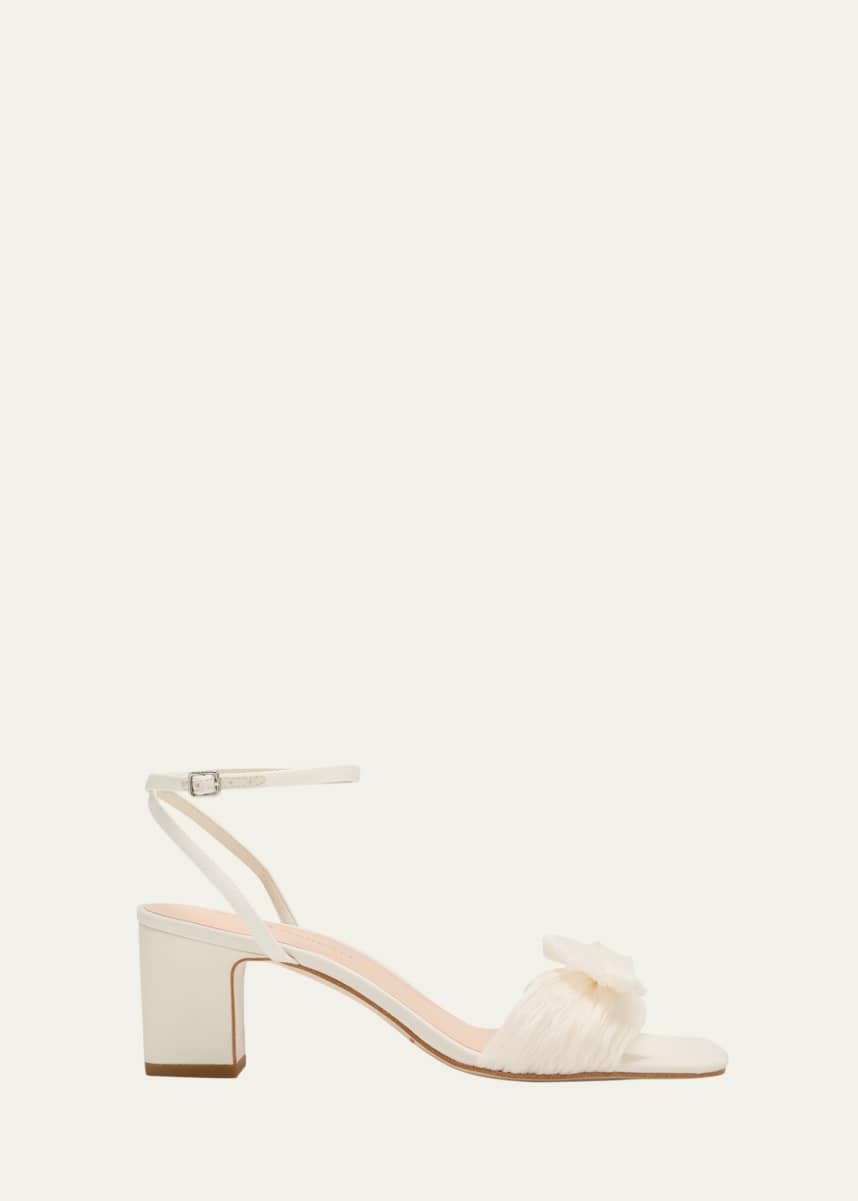 Loeffler Randall Kimora Pleated Bow Ankle-Strap Sandals