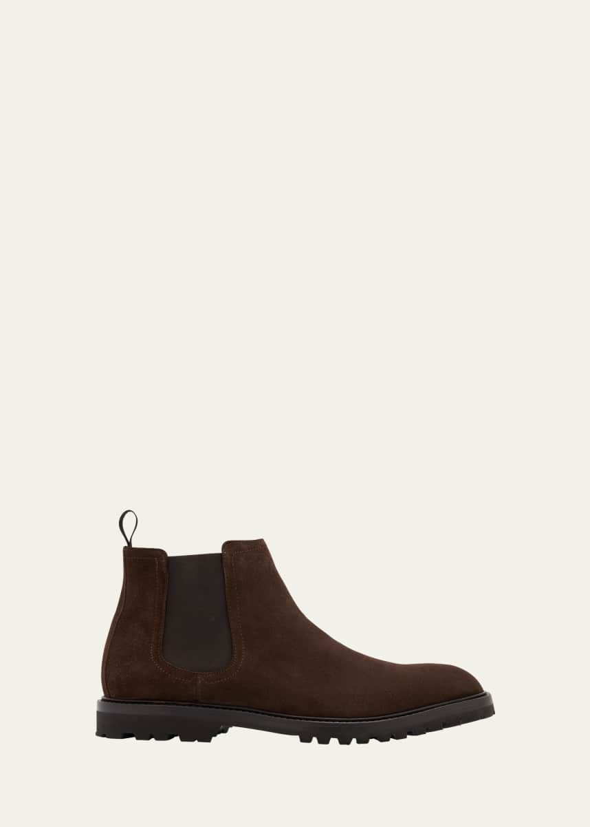 Bergdorf Goodman Men's Oiled Suede Lug Sole Chelsea Boots