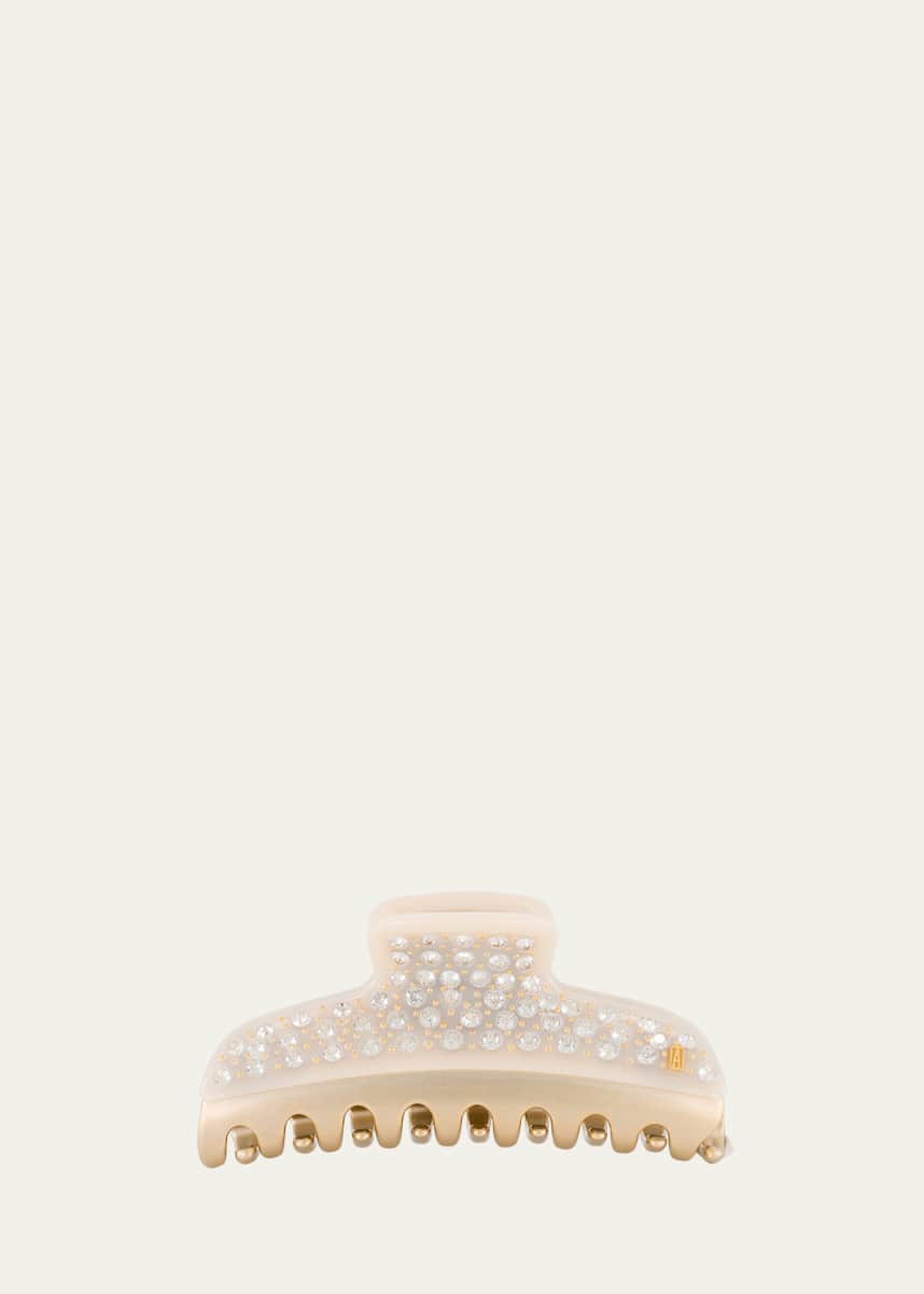 Alexandre de Paris Crystal Beige Acetate Claw Clip