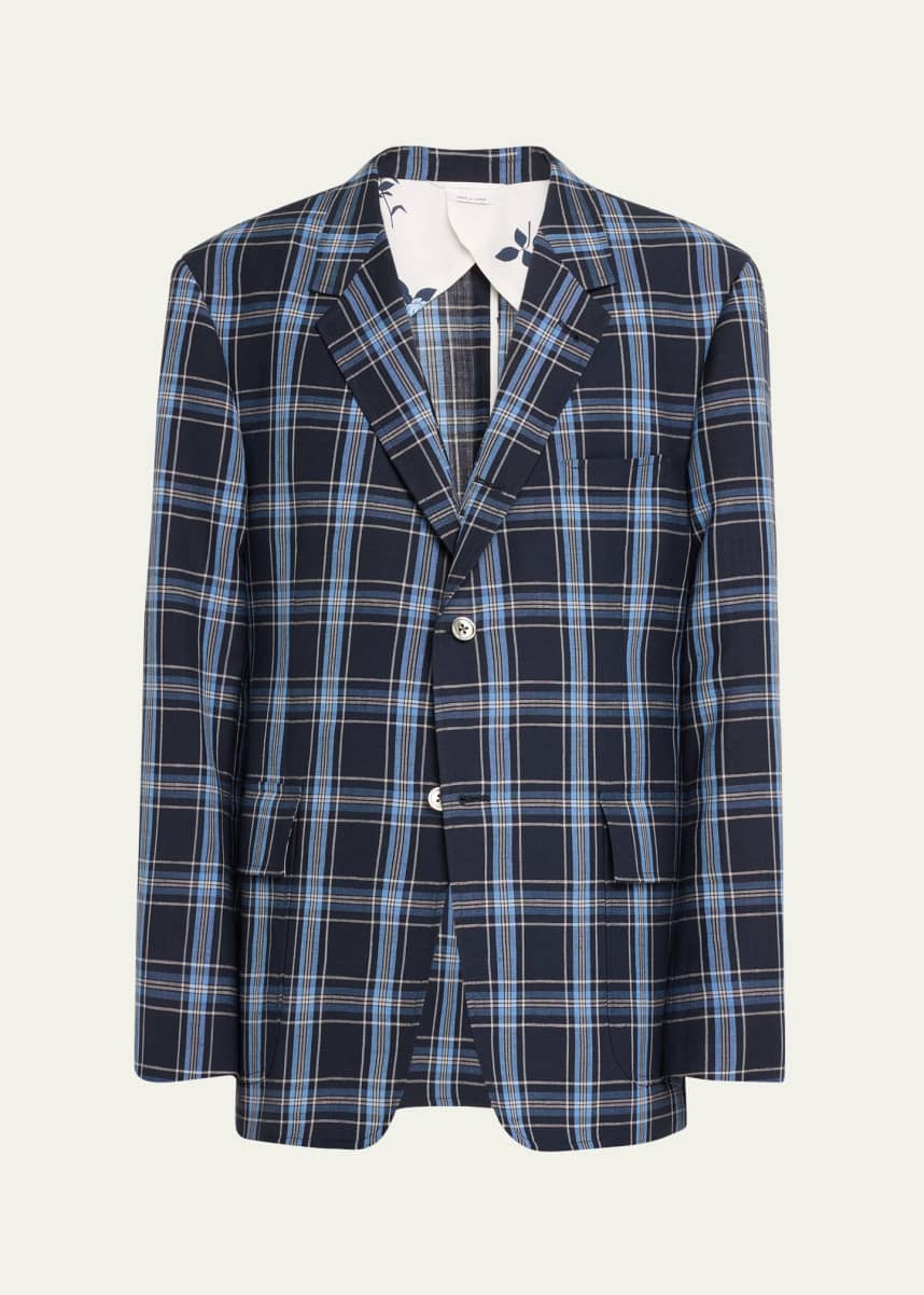 Thom Browne Men's Unstructured Plaid Sport Coat