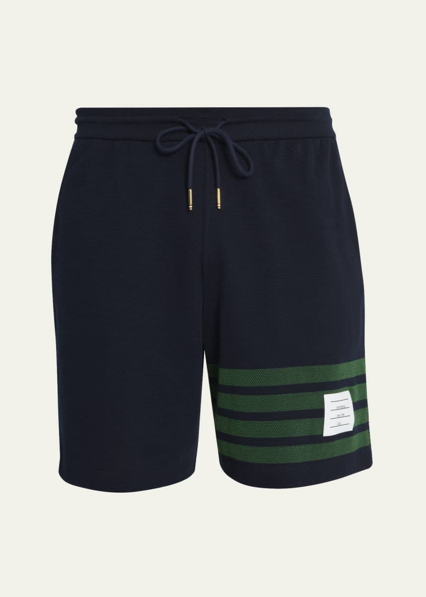 Thom Browne Men's 4-Bar Pique Drawstring Shorts