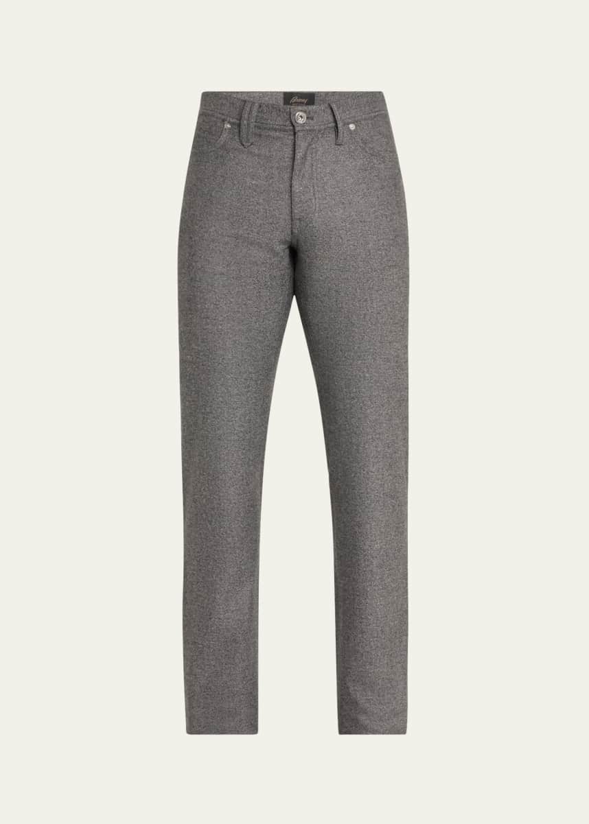 Brioni Men's Meribel Wool Flannel 5-Pocket Pants