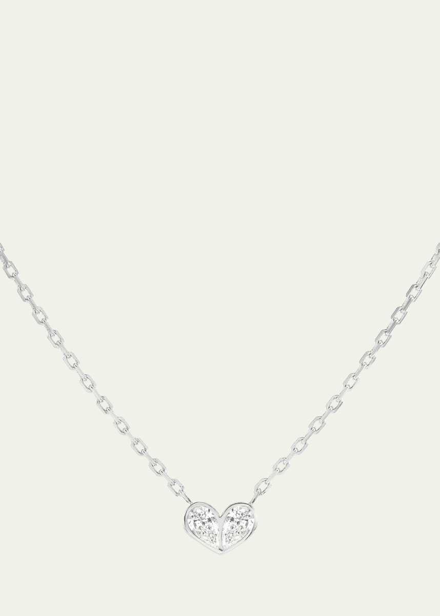 Gemella Jewels Sweetheart 18K White Gold and Diamond Necklace, 16"