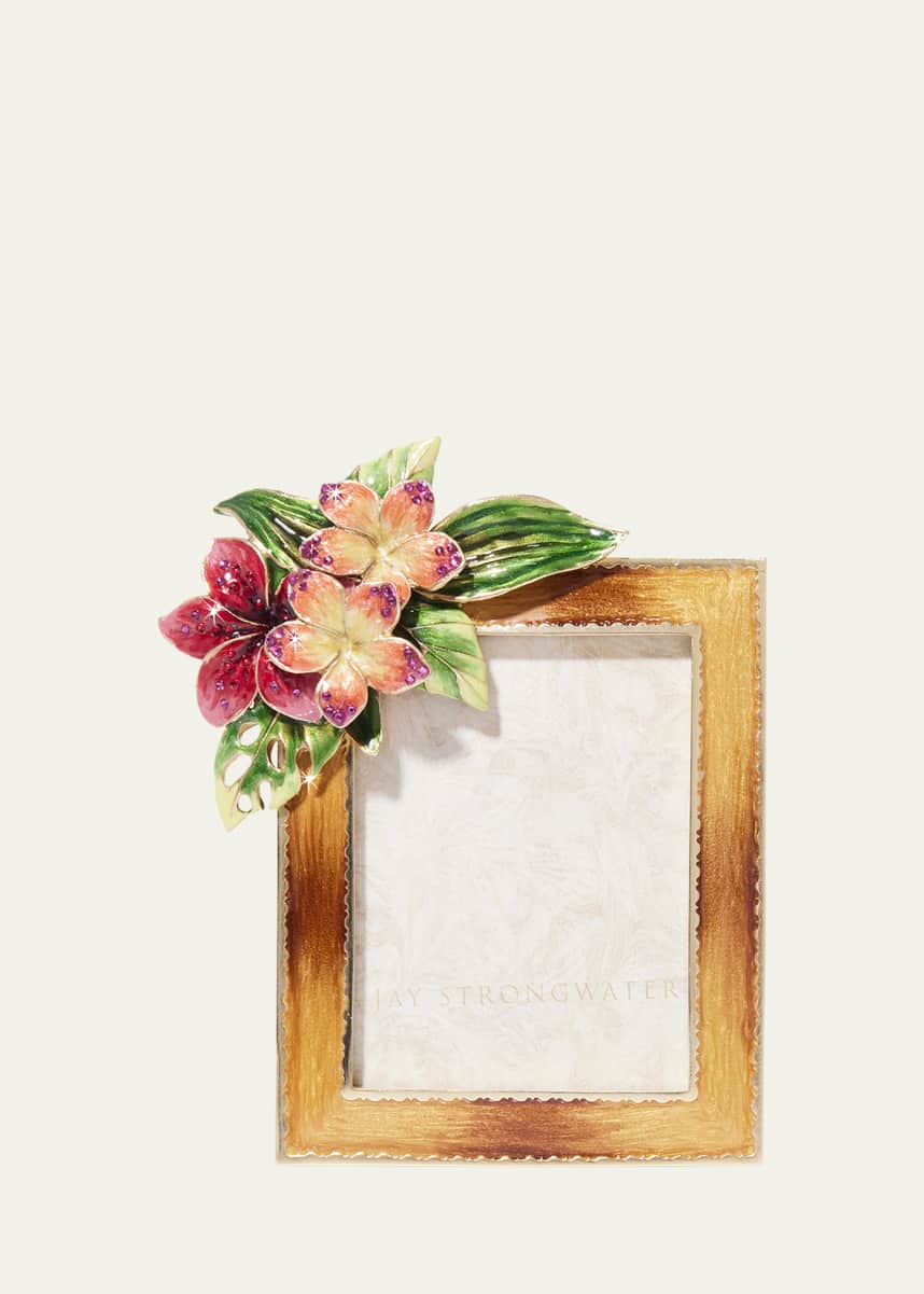 Jay Strongwater Tropical Flower Frame, 3" x 4"