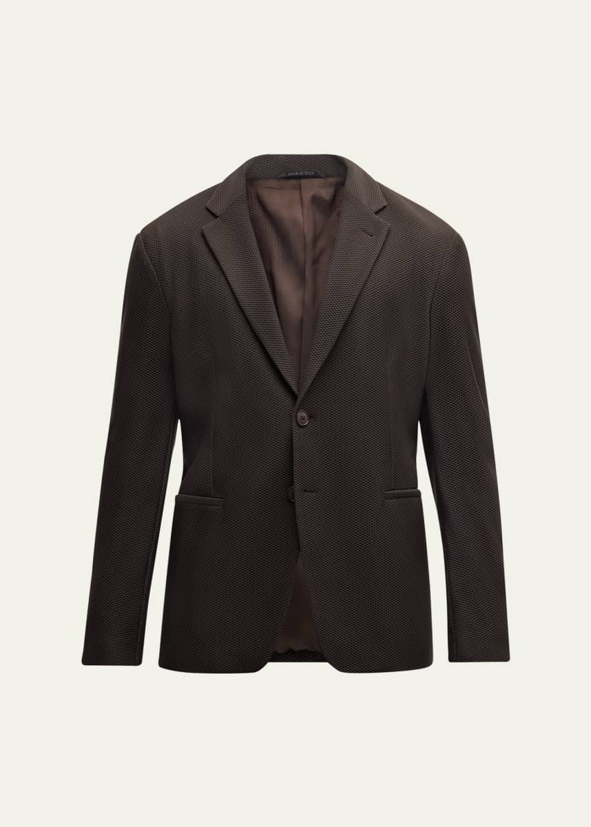 Giorgio Armani Men's Nylon Rice Stitch Two-Button Blazer