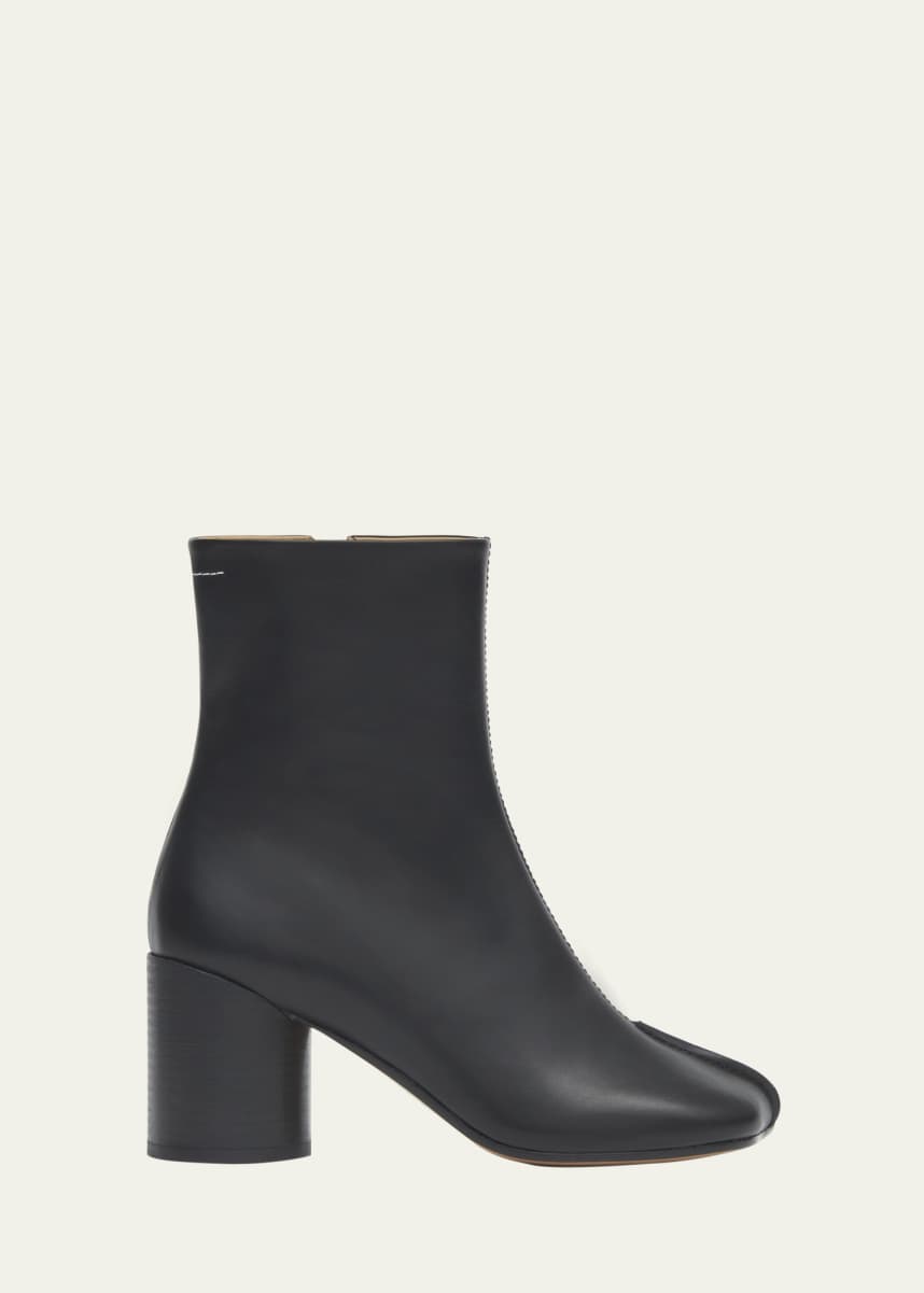 MM6 Maison Margiela Calfskin Block-Heel Ankle Boots