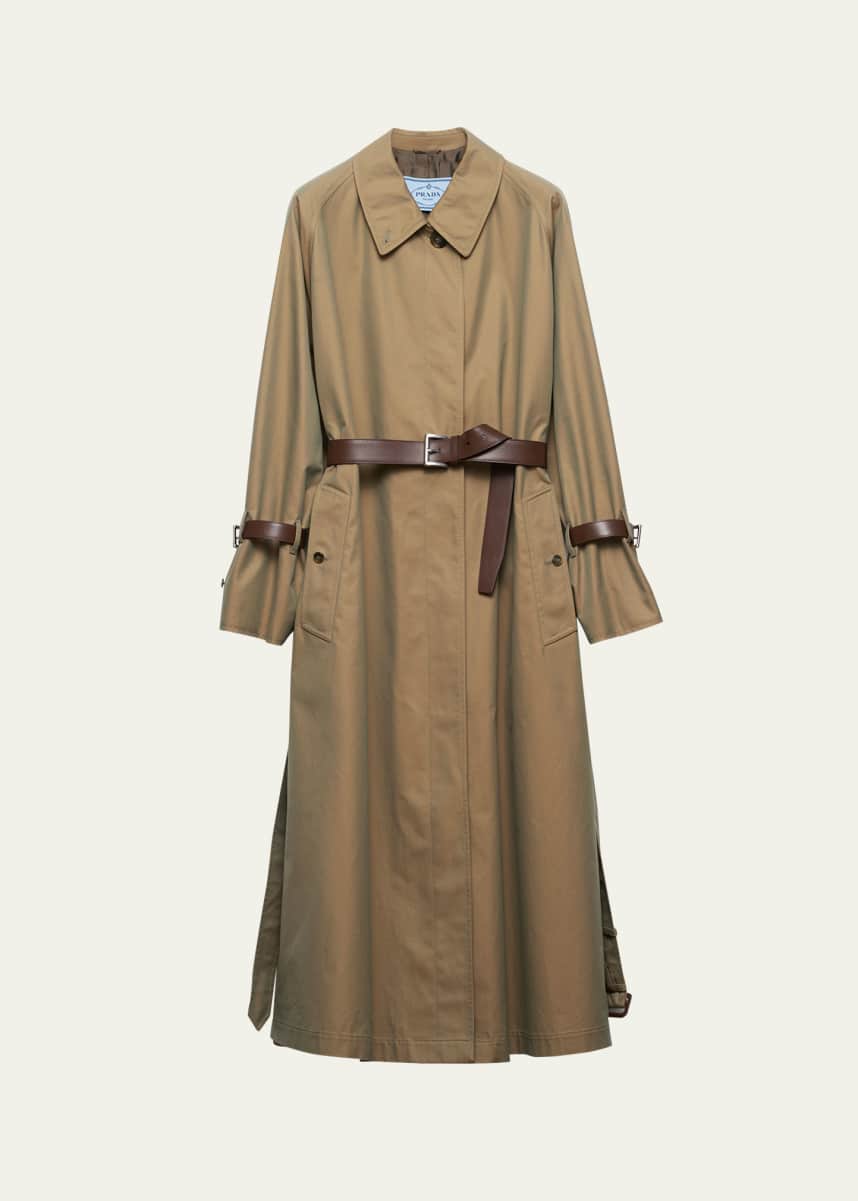Prada Single-Breasted Cotton Twill Trench Coat