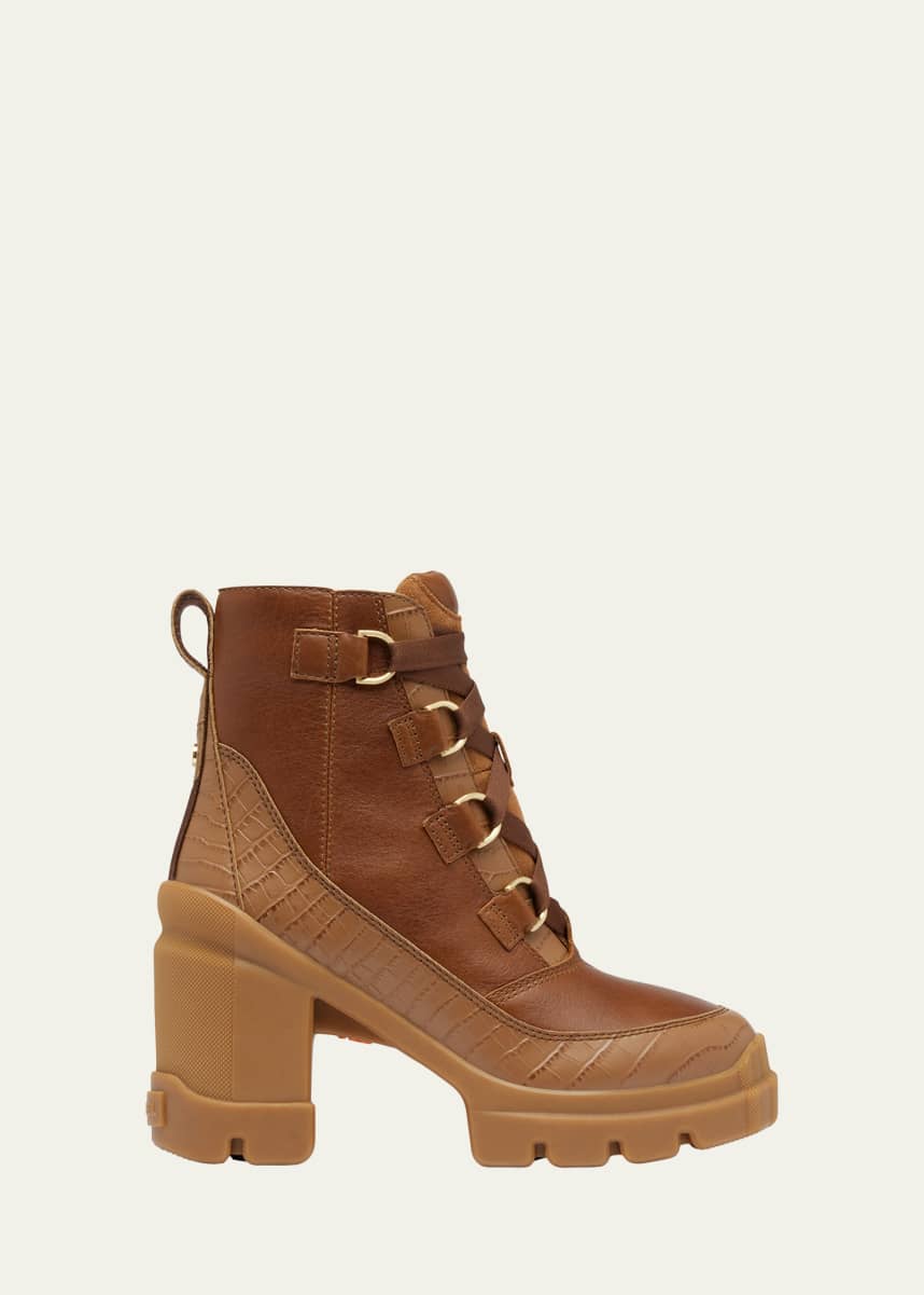 Sorel Caribou Leather Winter Heeled Booties