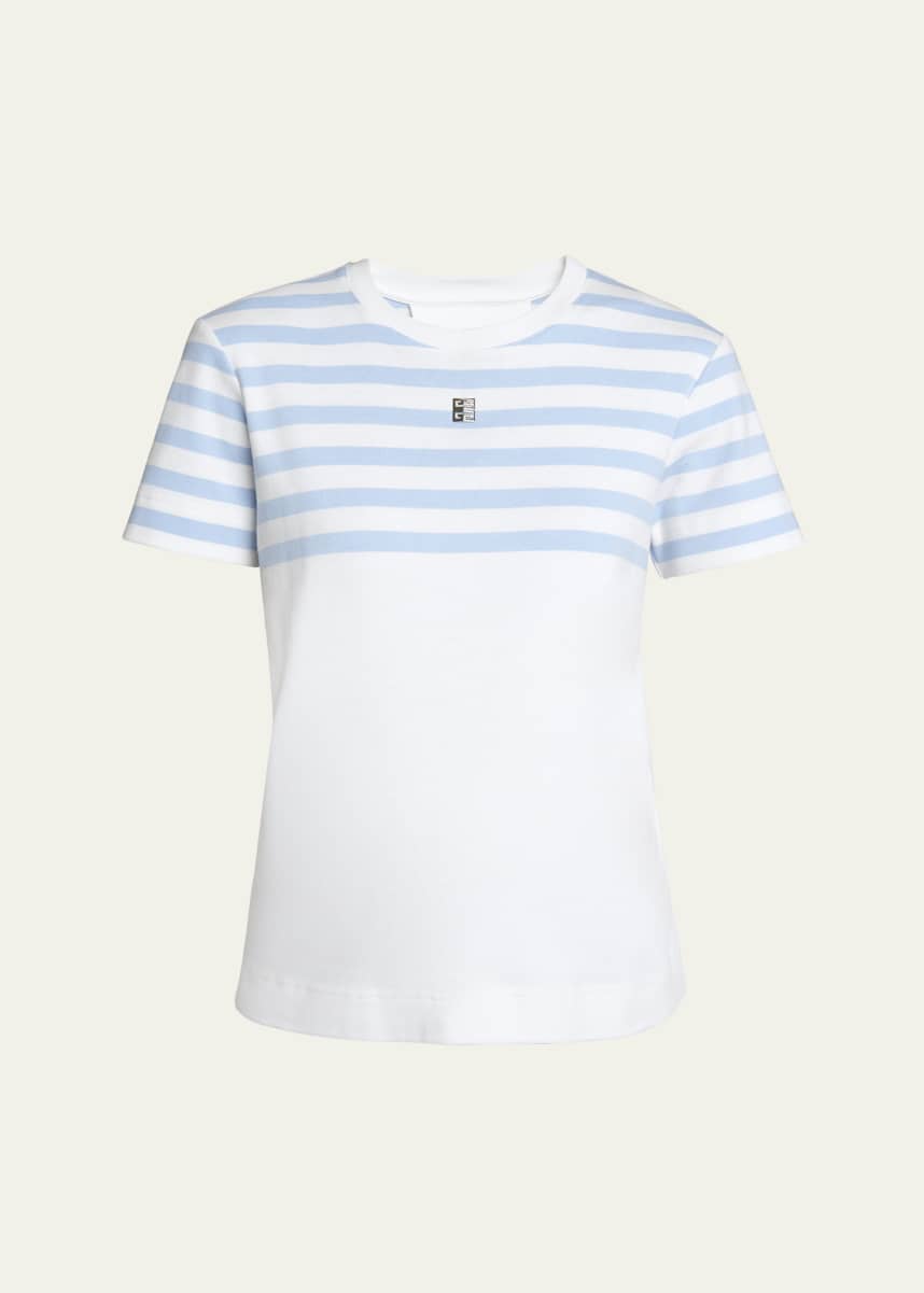 Givenchy Striped Top T-Shirt with 4G Logo Detail