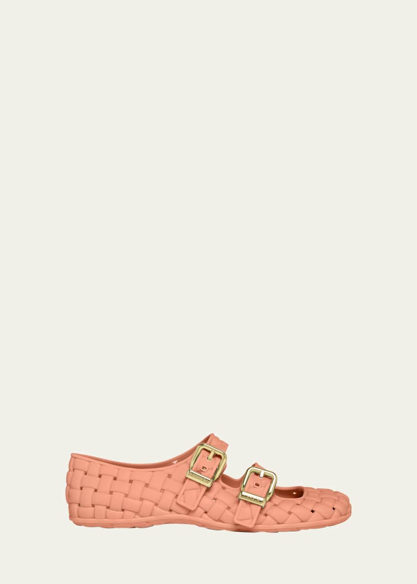 Bottega Veneta Amy Intreccio Dual Mary Jane Ballerina Flats