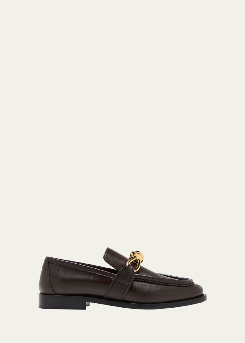 Bottega Veneta Astaire Metallic Knot Leather Loafers
