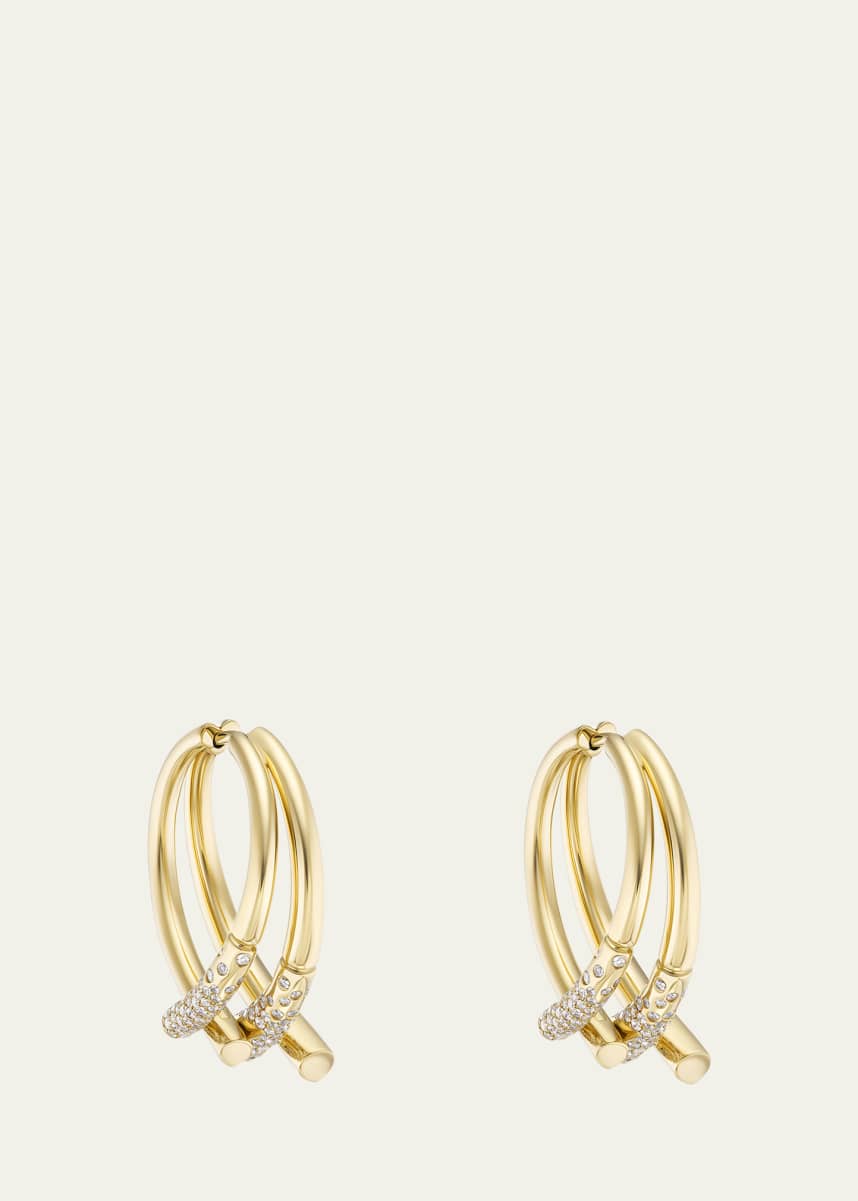 TABAYER Oera Fairmined 18K Gold Pavé Duo Orb Earrings