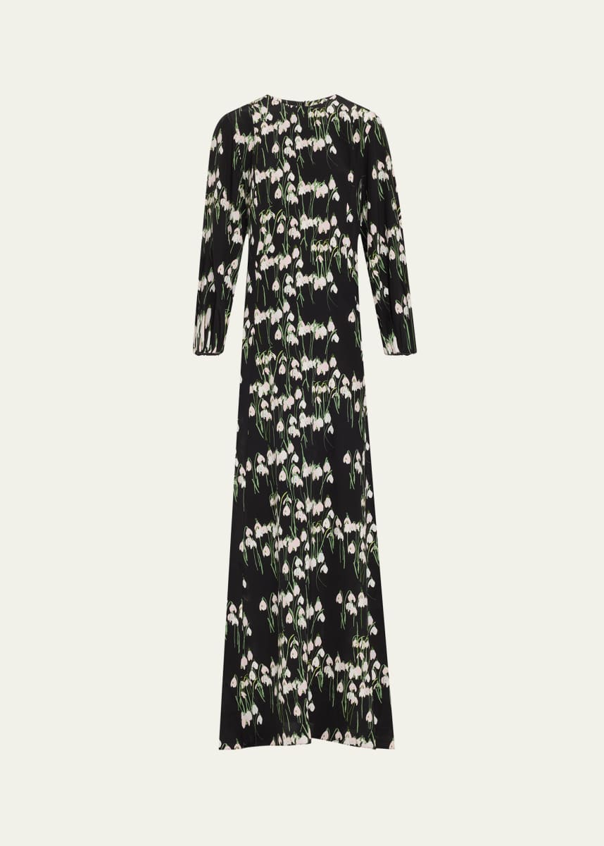 BERNADETTE Roxette Long Floral Silk Dress