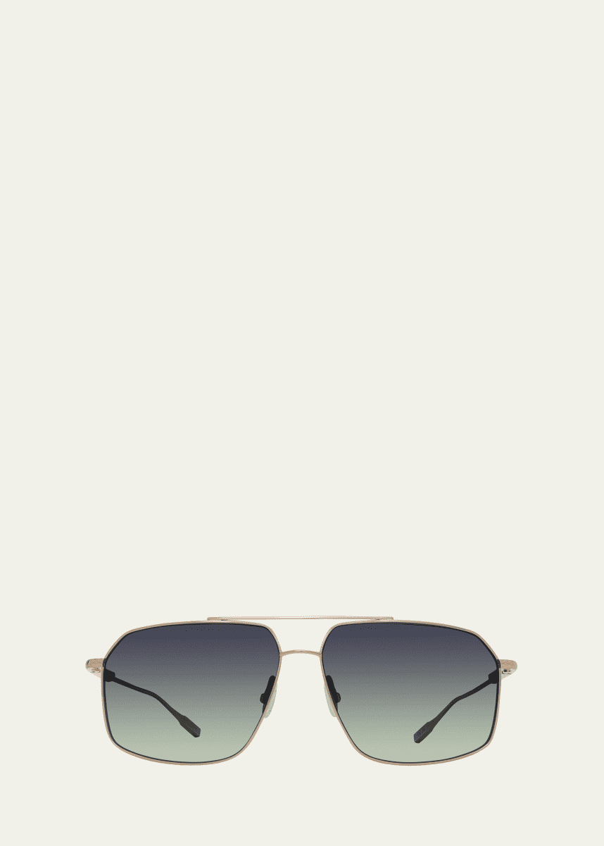 Barton Perreira Men's Renzo Polarized Titanium Rectangle Sunglasses