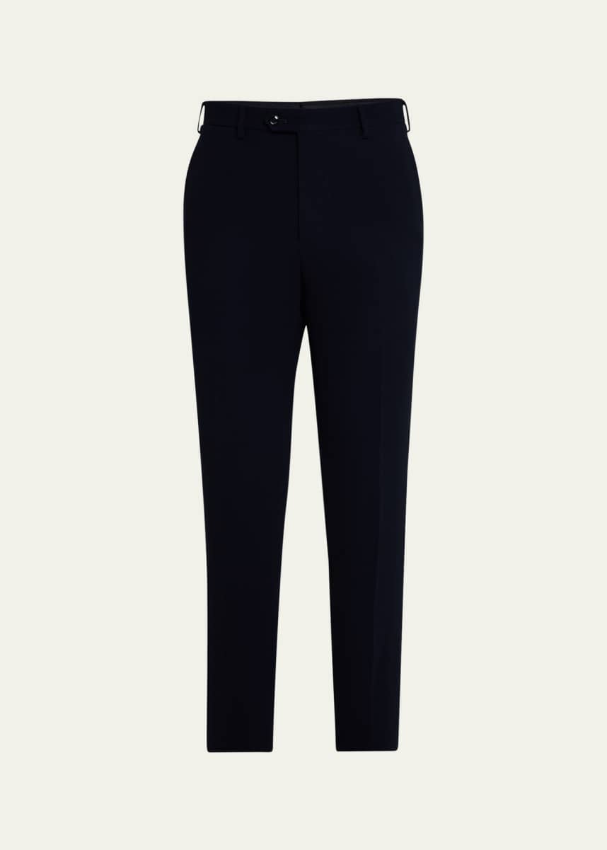 Giorgio Armani Men's Cannete Effect Flat-Front Trousers