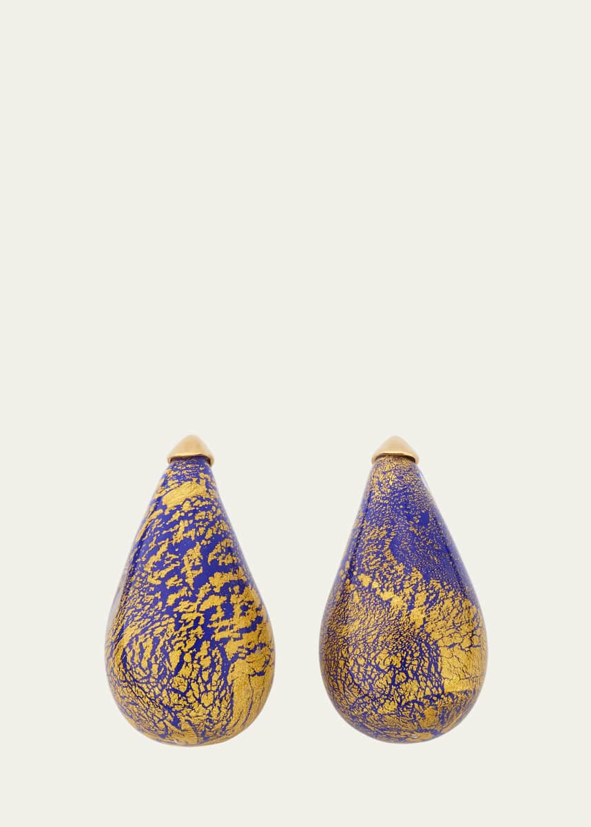 Bottega Veneta Glass Drop Earrings, Midnight Blue