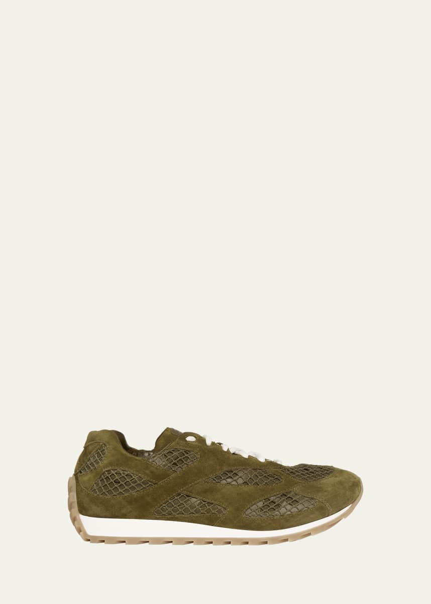 Bottega Veneta Orbit Suede Mesh Runner Sneakers