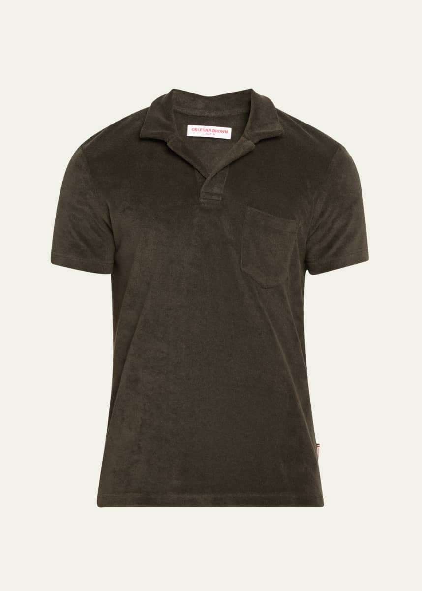 Orlebar Brown Men's Organic Cotton Terry Short-Sleeve Polo Shirt