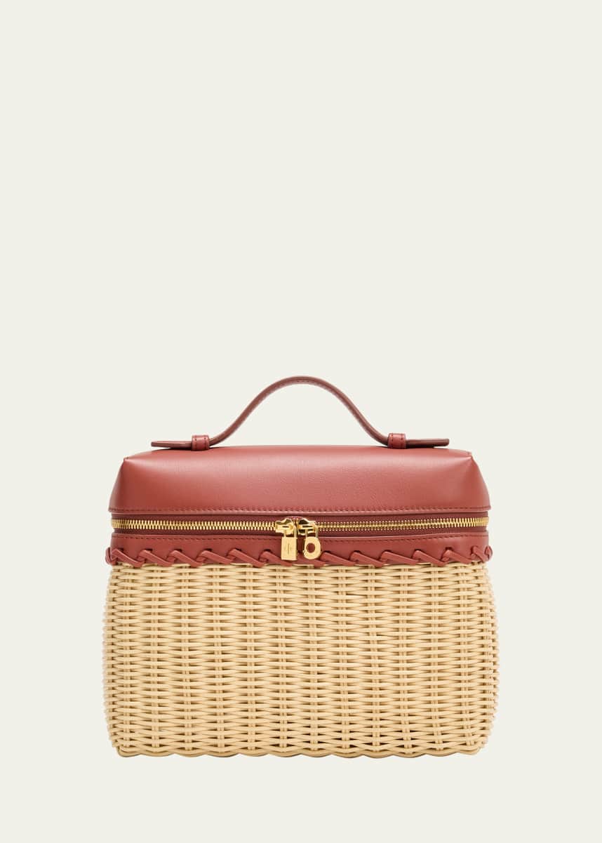 Loro Piana Extra Pocket 19 Rattan Crossbody Bag