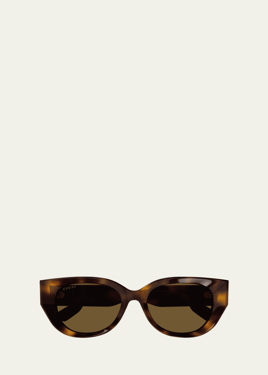 Gucci Beveled Recycled Acetate Cat-Eye Sunglasses
