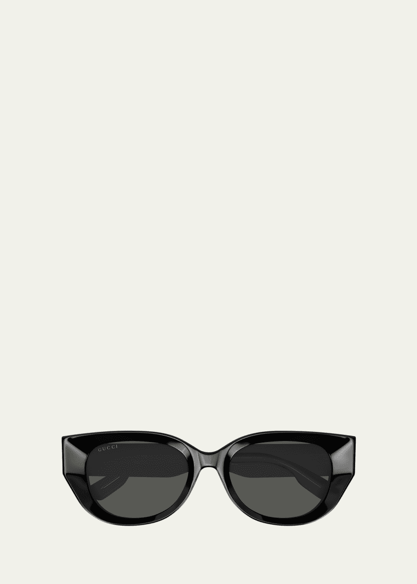 Gucci Beveled Recycled Acetate Cat-Eye Sunglasses