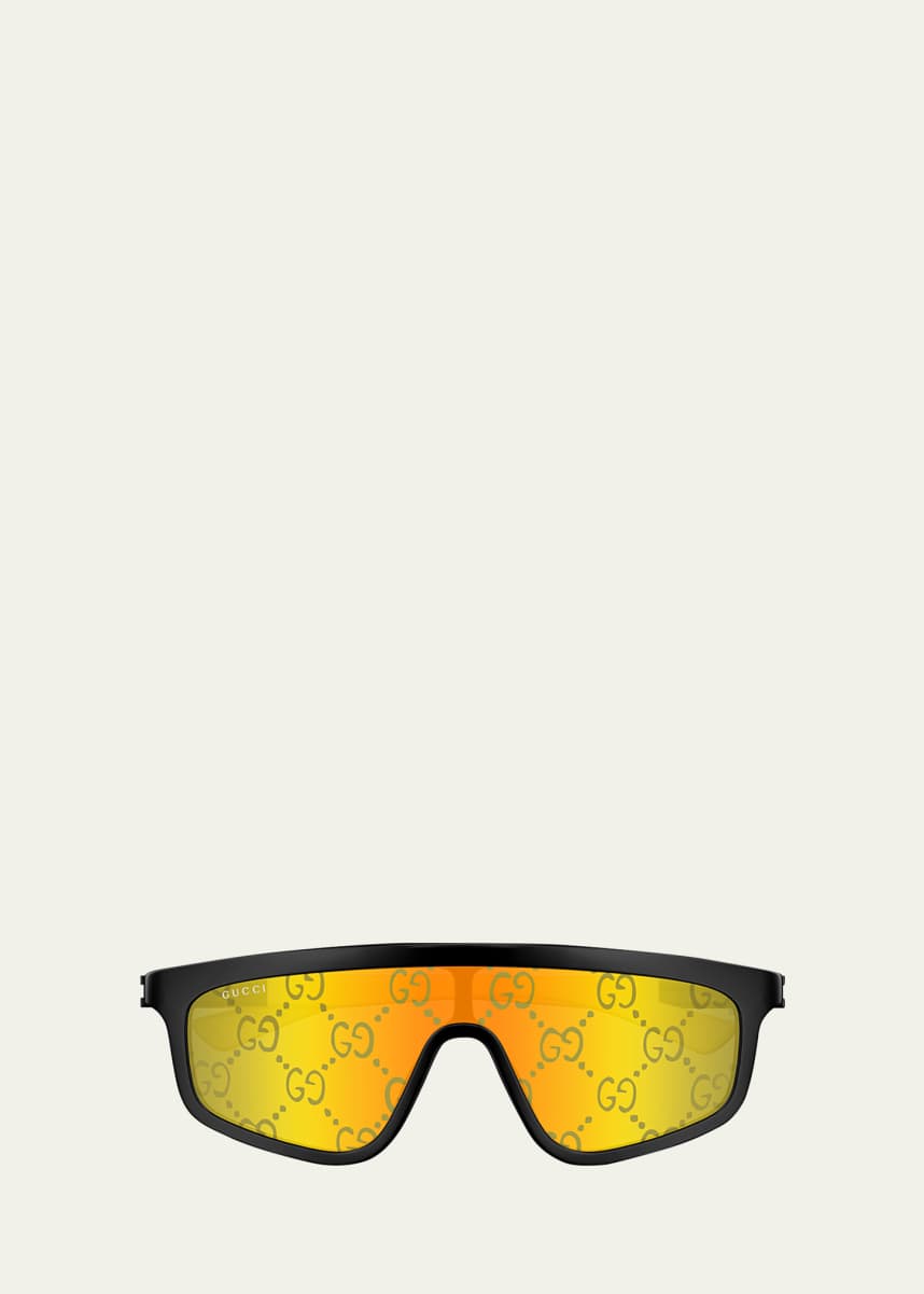 Gucci Men's GG Monogram Shield Sunglasses
