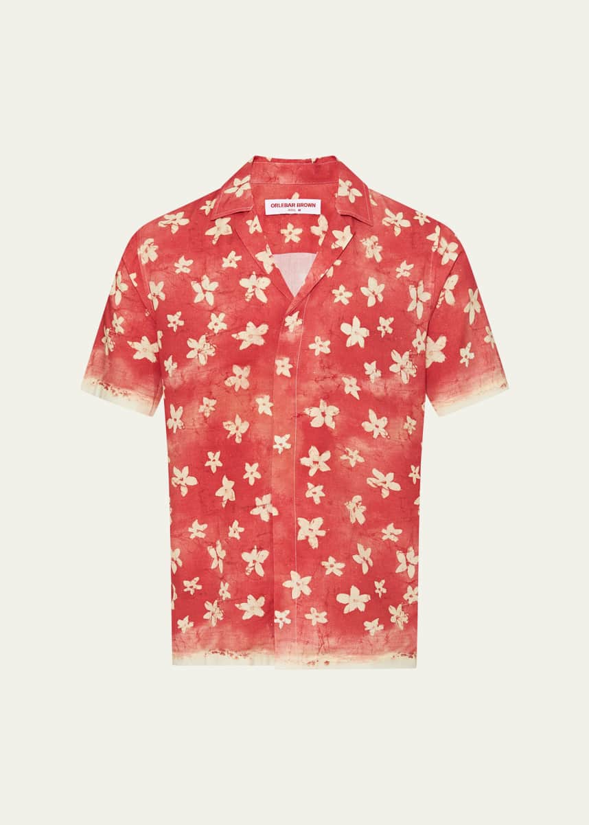 Orlebar Brown Men's Maitan Budding Life Print Camp Shirt