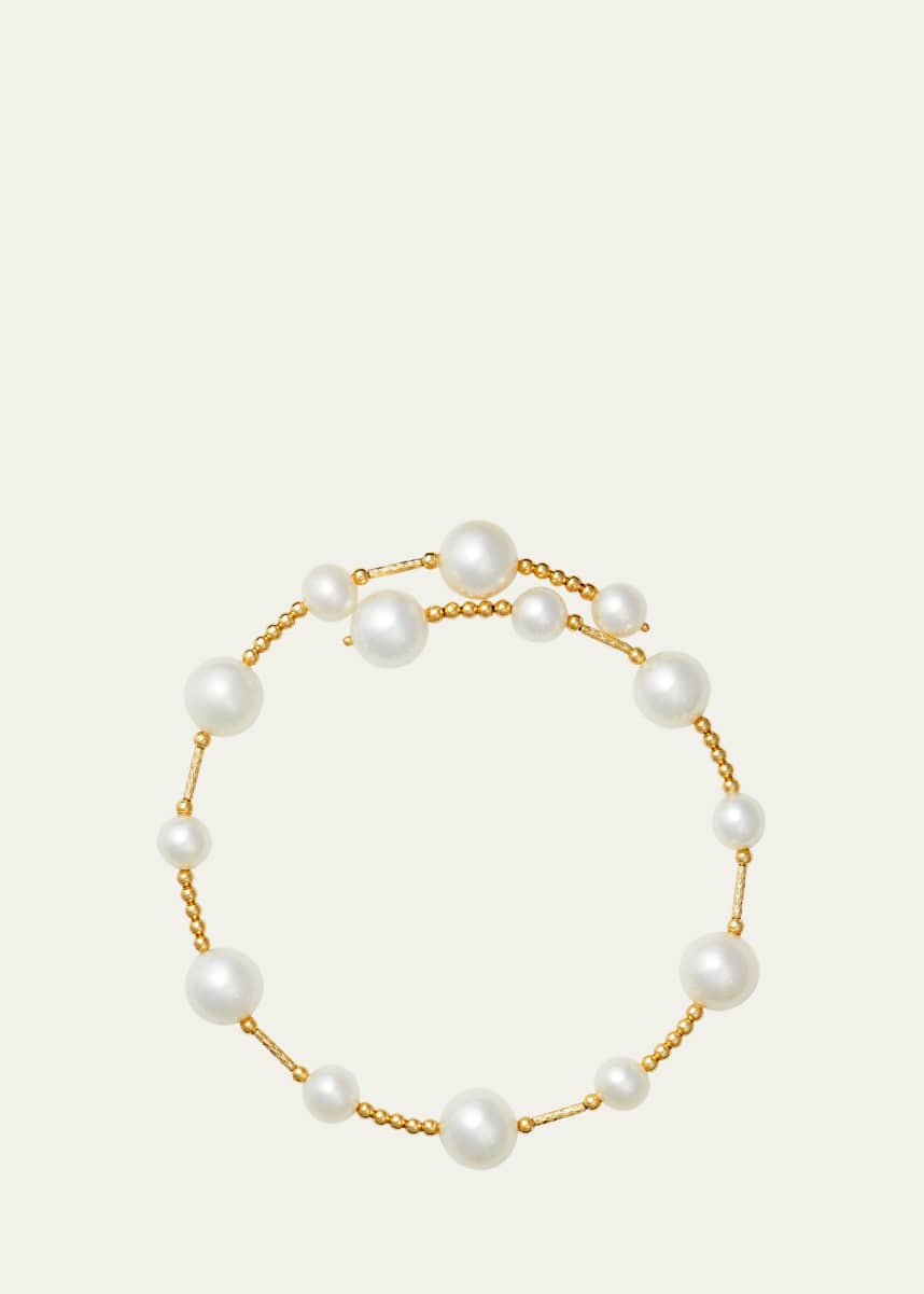 ATLAS LOVE 18K Yellow Gold Tulip Multi Pearl Beaded Bracelet