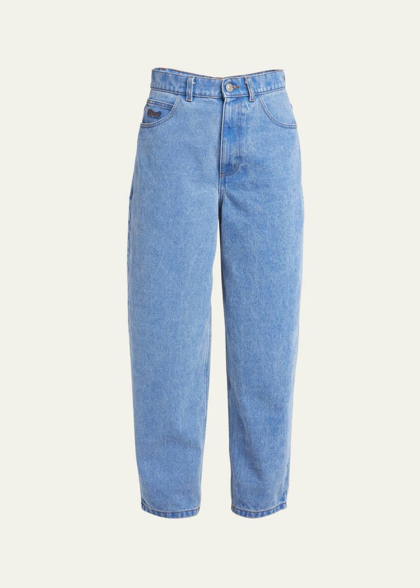 Marni Low Slung Curved-Leg Ankle Denim Carrot Trousers