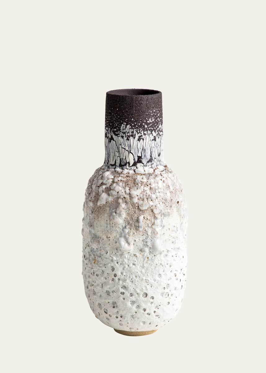 Alison Lousada Burnt Sienna Stone & Porcelain Medium Bottle Vase, 15"