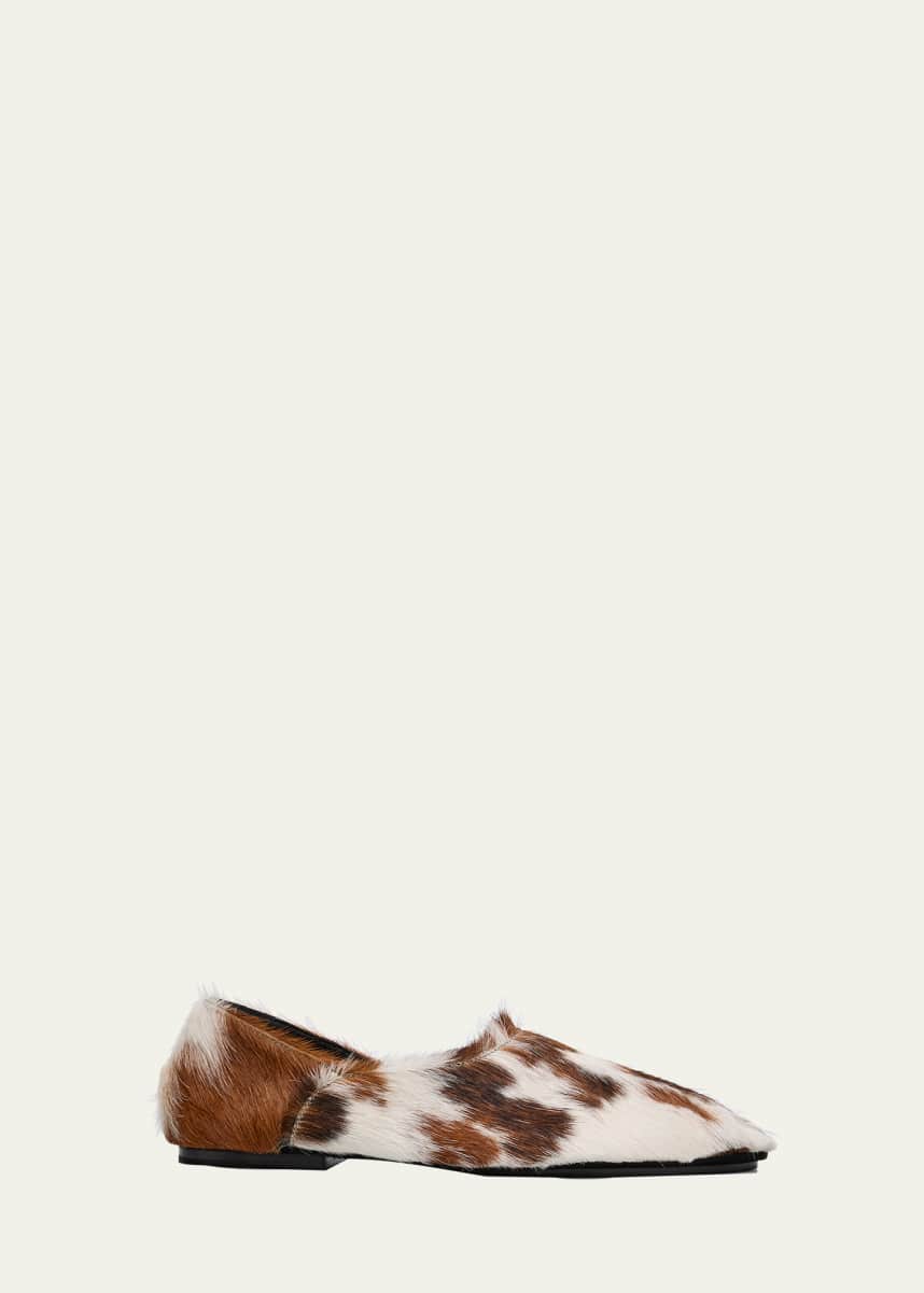 Jil Sander Calf Hair Slipper Loafers