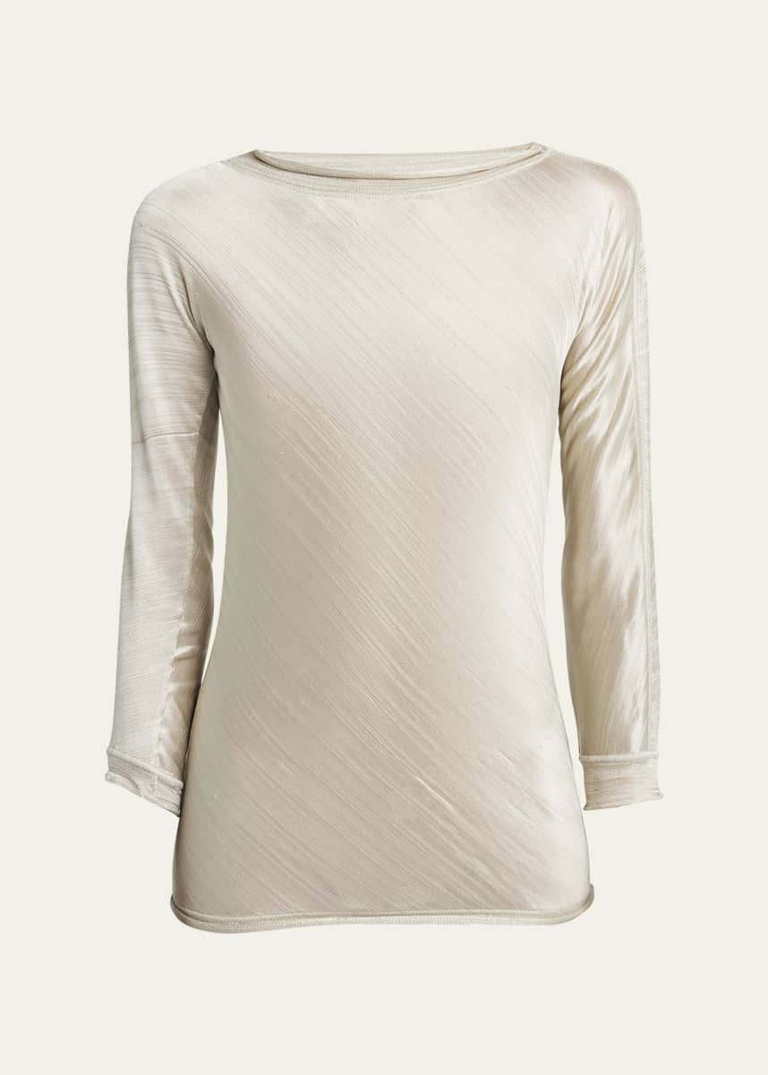 Giorgio Armani Shiny Viscose Raw-Edge Blouse