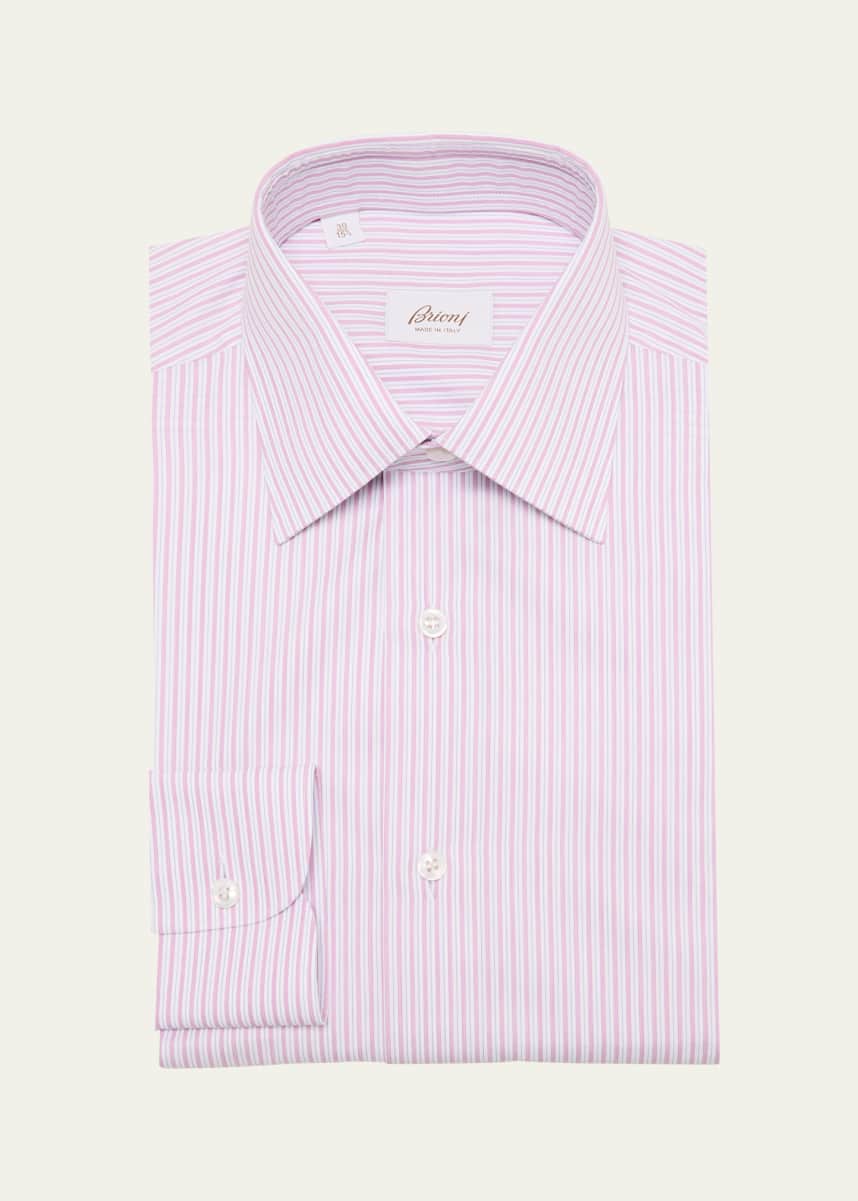 Brioni Men's Cotton Multi-Stripe Dress Shirt