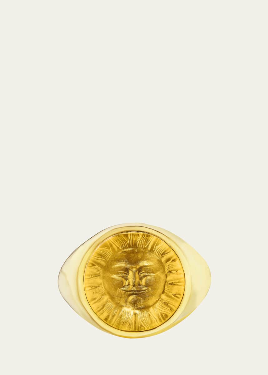 Anthony Lent 18K Yellow Gold Sunrise Ring with Citrine and Diamonds, Size 6
